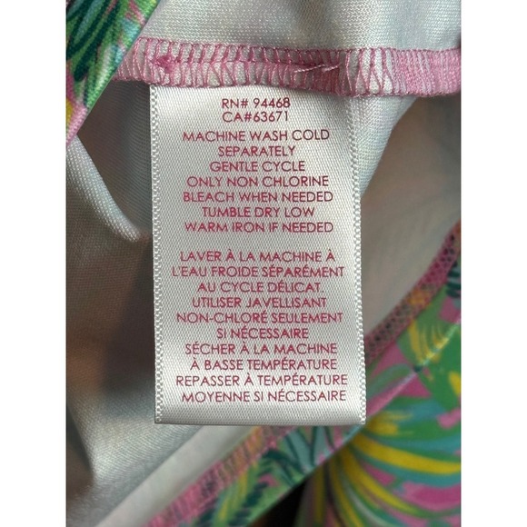 STELLA PARKER Sport, Pink Pine Green Palm Sleeve Mock Golf Shirt, Size M - Picture 4 of 8